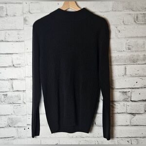 Retreat Black Ribbed Knit Cowl Neck Sweater Soft Stretch Pullover Small
